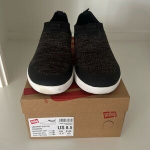 FitFlop UBERKNIT Slip On Sneakers Black/soft gray - US 8.5